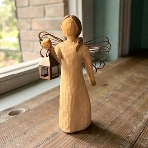 Willow Tree Tan Angel Sculpture with Lantern Angel of hope statue